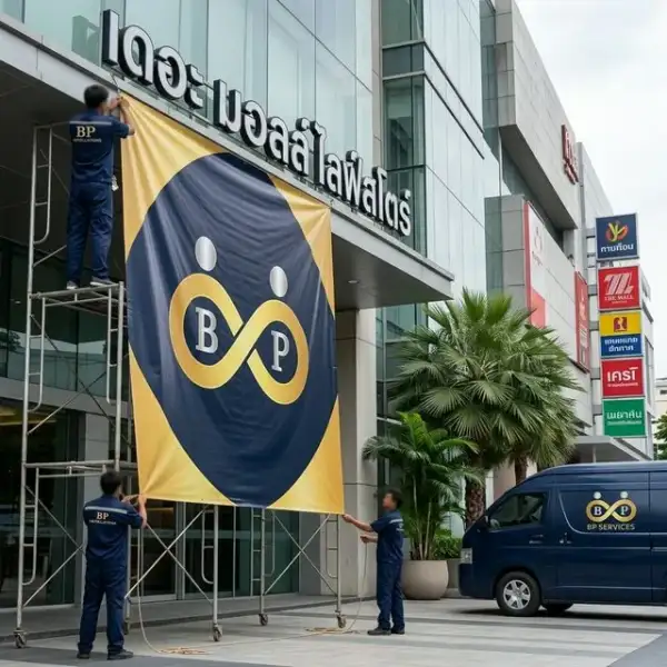 ติดตั้งป้ายแบนเนอร์ — ผลงาน 1