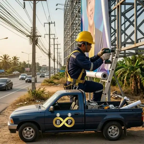 ติดตั้งป้ายแบนเนอร์ — ผลงาน 2